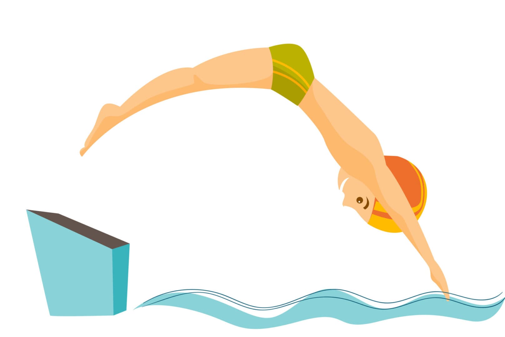 Diver leaping into a swimming pool.